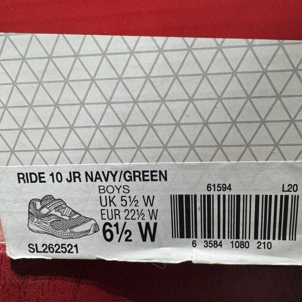 Saucony Ride 10 Sneakers Size 6.5 Wide Little Kids - Picture 6 of 6